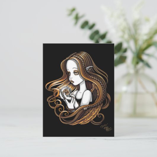 "Seika" Amber Roos Crystal Ball Angel Briefkaart (Staand voorkant)