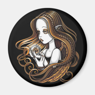 "Seika" Amber Roos Crystal Ball Angel Magnet
