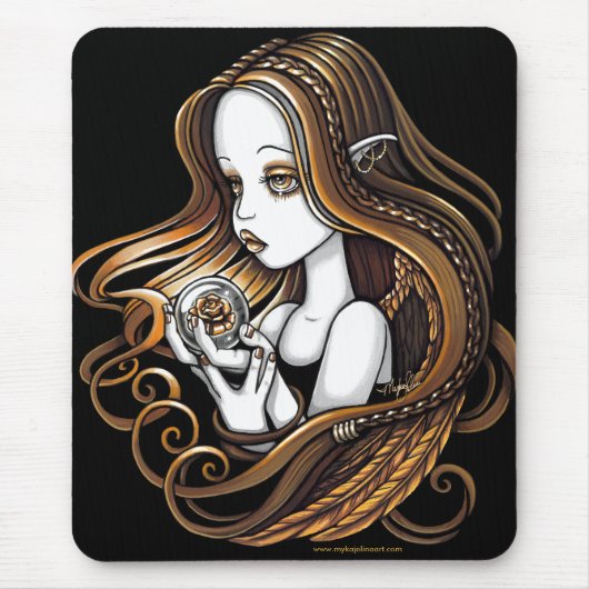 "Seika" Amber Roos Crystal Ball Angel Mousepad Muismat (Voorkant)