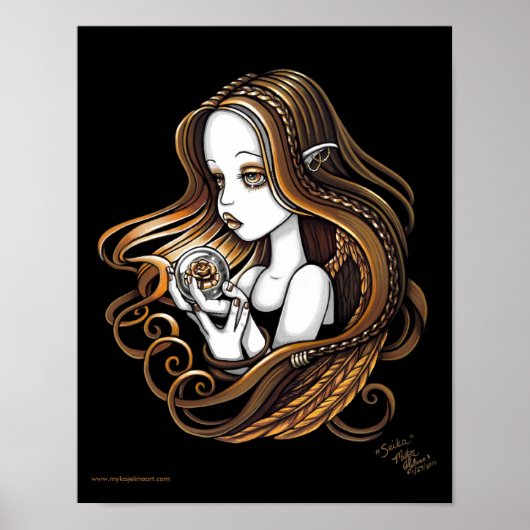 "Seika" Amber Roos Crystal Ball Angel Poster (Voorkant)
