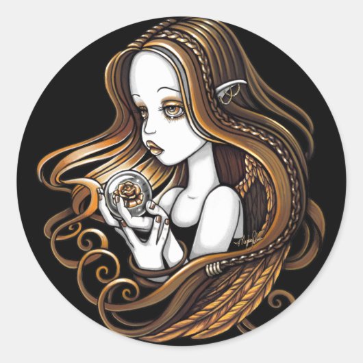 "Seika" Amber Roos Crystal Ball Angel Stickers (Voorkant)