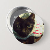 Seimei- Cool Cats for Obama Ronde Button 7,6 Cm (Voorkant /achterkant)