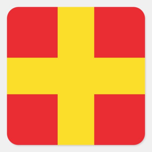 Sein Vlag Letter R (Romeo) Vierkante Sticker (Voorkant)