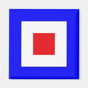 Sein Vlag Letter W (Whiskey) Magneet
