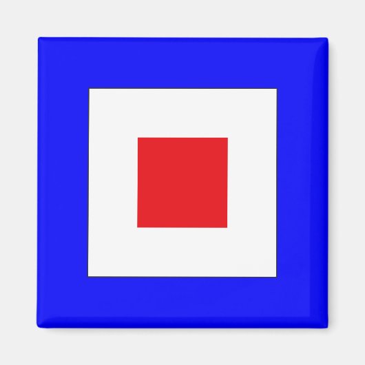 Sein Vlag Letter W (Whiskey) Magneet (Voorkant)
