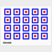 Sein Vlag Letter W (Whiskey) Vierkante Sticker (Vel)
