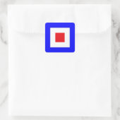 Sein Vlag Letter W (Whiskey) Vierkante Sticker (Tas)