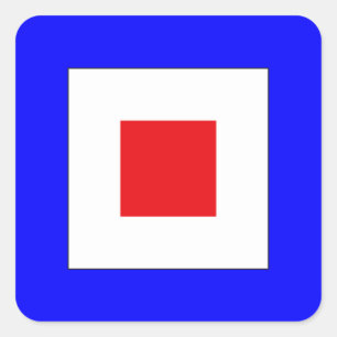 Sein Vlag Letter W (Whiskey) Vierkante Sticker