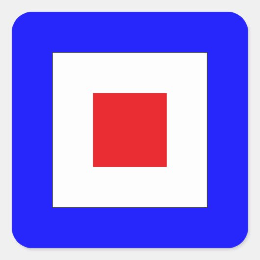 Sein Vlag Letter W (Whiskey) Vierkante Sticker (Voorkant)