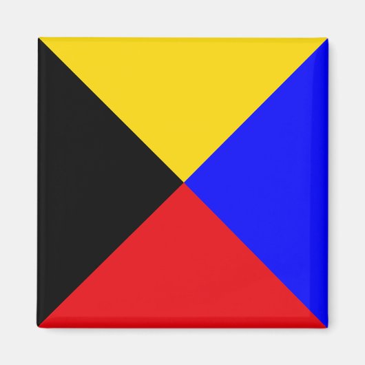 Sein Vlag Letter Z (Zulu) Magneet (Voorkant)
