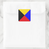 Sein Vlag Letter Z (Zulu) Vierkante Sticker (Tas)