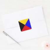 Sein Vlag Letter Z (Zulu) Vierkante Sticker (Envelop)