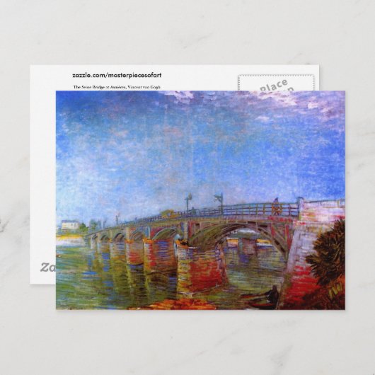 Seine Bridge at Asnières (F240)Van Gogh Fine Art Briefkaart (Voorkant / Achterkant)