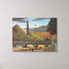 Seine & Eiffel Tower in the Sunset (Parijs, Frankr Canvas Afdruk