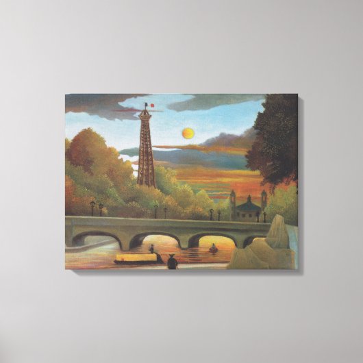 Seine & Eiffel Tower in the Sunset (Parijs, Frankr Canvas Afdruk (Voorkant)