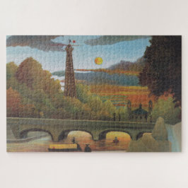 Seine & Eiffel Tower in the Sunset (Parijs, Frankr Legpuzzel