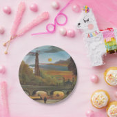 Seine & Eiffel Tower in the Sunset (Parijs, Frankr Papieren Bordje (Feest)