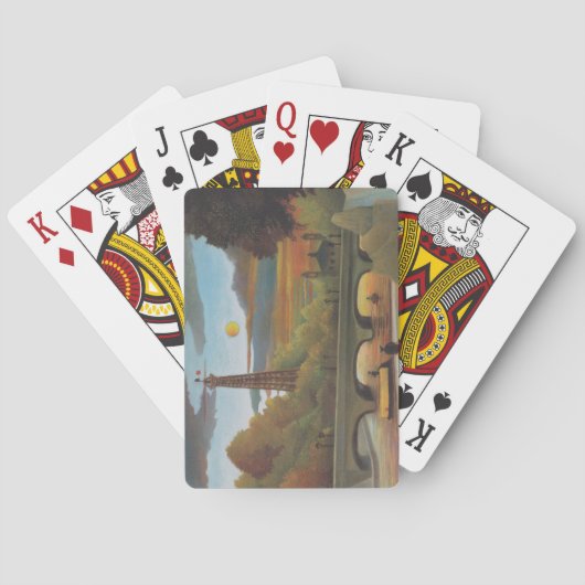 Seine & Eiffel Tower in the Sunset (Parijs, Frankr Pokerkaarten (Achterkant)