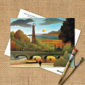 Seine Eiffel Tower Sunset Henri Rousseau Briefkaart
