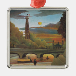 Seine & Eiffeltoren bij zonsondergang (Parijs, Fra Metalen Ornament