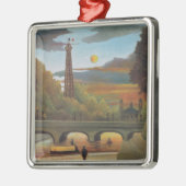 Seine & Eiffeltoren bij zonsondergang (Parijs, Fra Metalen Ornament (Links)