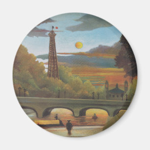 Seine en Eiffeltoren bij zonsondergang door Henri  Magneet