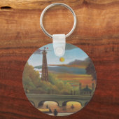 Seine en Eiffeltoren bij zonsondergang door Henri Sleutelhanger (Voorkant)