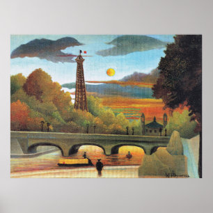 Seine en Eiffeltoren bij zonsondergang, Poster