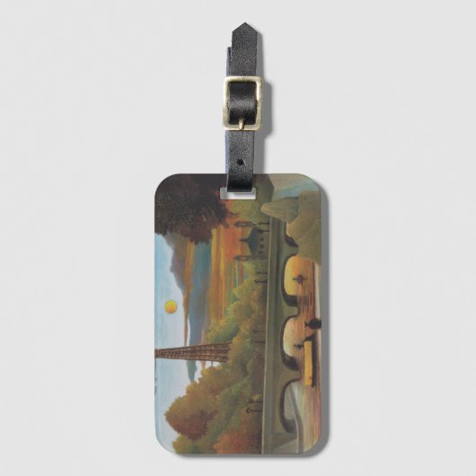 Seine- en Eiffeltoren op zonsondergang door Henri  Bagagelabel (Voorkant (verticaal))