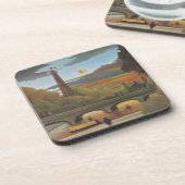 Seine- en Eiffeltoren op zonsondergang door Henri  Bier Onderzetter (Linkerzijde)