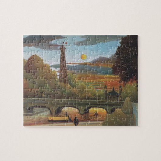Seine- en Eiffeltoren op zonsondergang door Henri  Legpuzzel (Horizontaal)