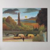 Seine- en Eiffeltoren op zonsondergang door Henri Poster (Voorkant)