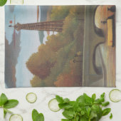 Seine- en Eiffeltoren op zonsondergang door Henri  Theedoek (Gevouwen)