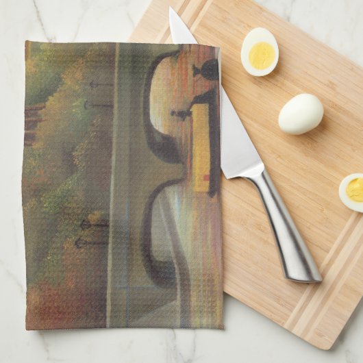 Seine- en Eiffeltoren op zonsondergang door Henri  Theedoek (Quarter Fold)