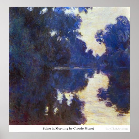 Seine in Morning door Claude Monet Poster (Voorkant)