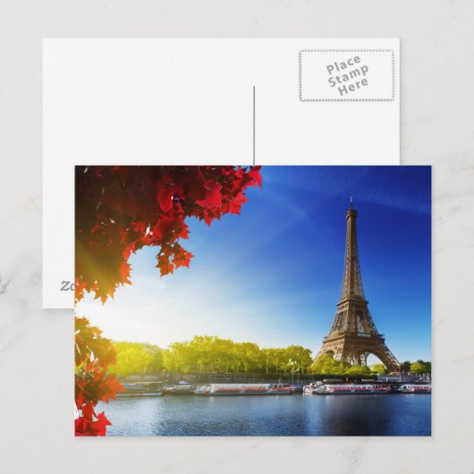Seine in Parijs met olifantentoren in het najaar Briefkaart (Voorkant / Achterkant)