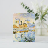 Seine met de Pont de Clichy, Vincent van Gogh Briefkaart (Staand voorkant)