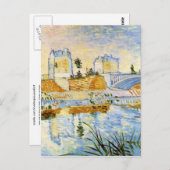 Seine met de Pont de Clichy, Vincent van Gogh Briefkaart (Voorkant / Achterkant)