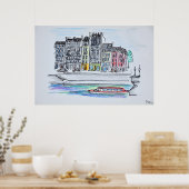 Seine River | Ile Saint-Louis, Parijs Poster (Keuken)