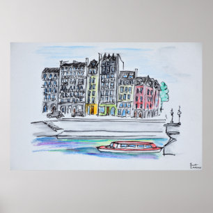 Seine River   Ile Saint-Louis, Parijs Poster