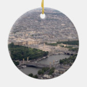 Seine River, Parijs - kerstboomversiering Keramisch Ornament (Achterkant)