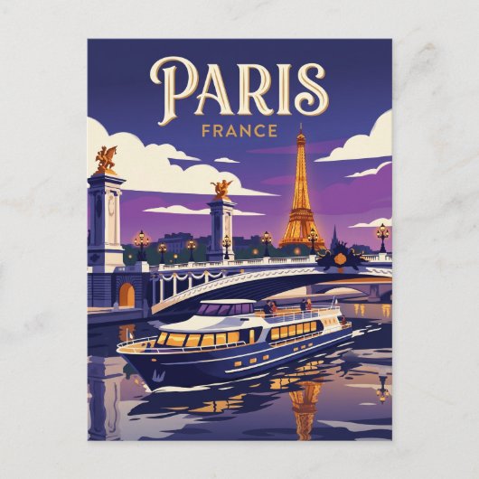 Seine rivier Frankrijk Briefkaart (Voorkant)