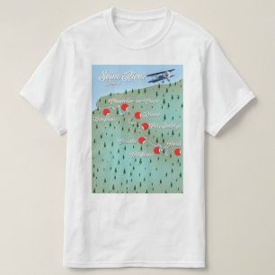Seine rivier Frankrijk vintage kaart T-shirt