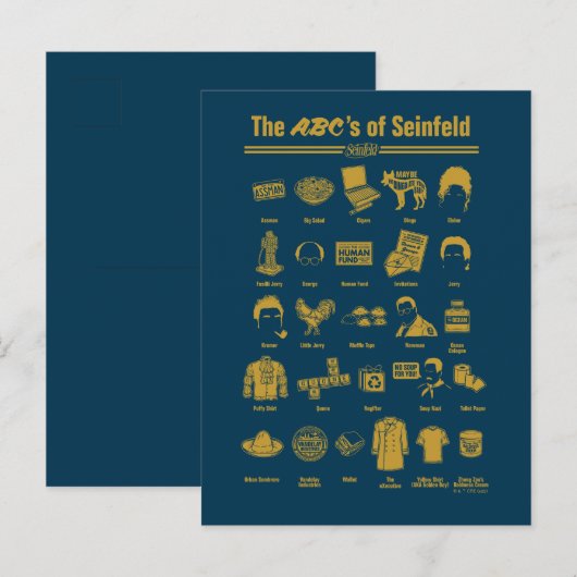 Seinfeld | ABC's van Seinfeld Infographic Briefkaart (Voorkant / Achterkant)