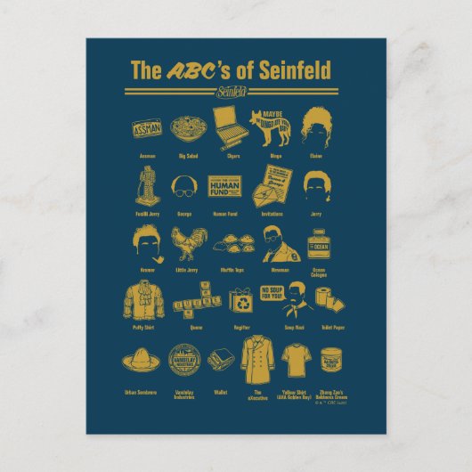 Seinfeld | ABC's van Seinfeld Infographic Briefkaart (Voorkant)