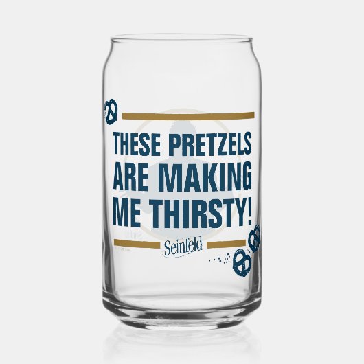 Seinfeld | "Deze pretzels" Typografie Grafisch Blikvorm Glas (Voorkant)