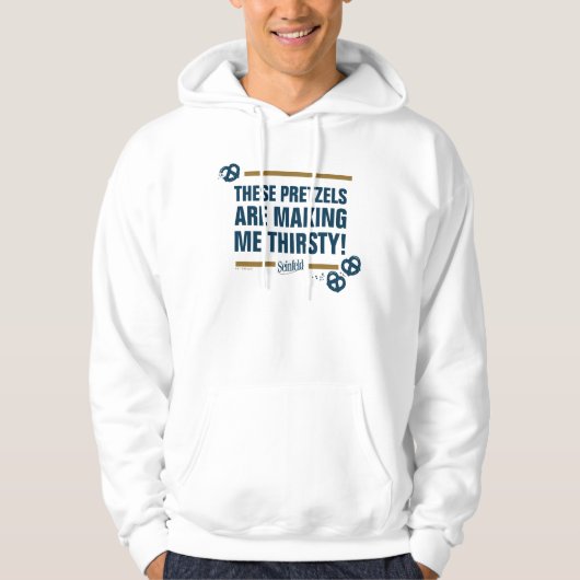 Seinfeld | "Deze pretzels" Typografie Grafisch Hoodie (Voorkant)