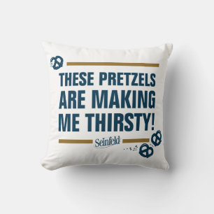 Seinfeld   "Deze pretzels" Typografie Grafisch Kussen