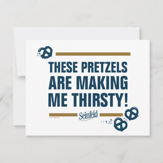 Seinfeld | "Deze pretzels" Typografie Grafisch Notitiekaartje (Voorkant)