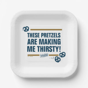 Seinfeld   "Deze pretzels" Typografie Grafisch Papieren Bordje